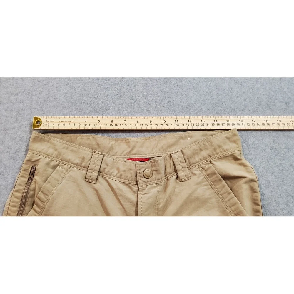 North Face Men's Axez Shorts Size 32 Tan‎ 5-pocket Zipper Hiking Outdoors